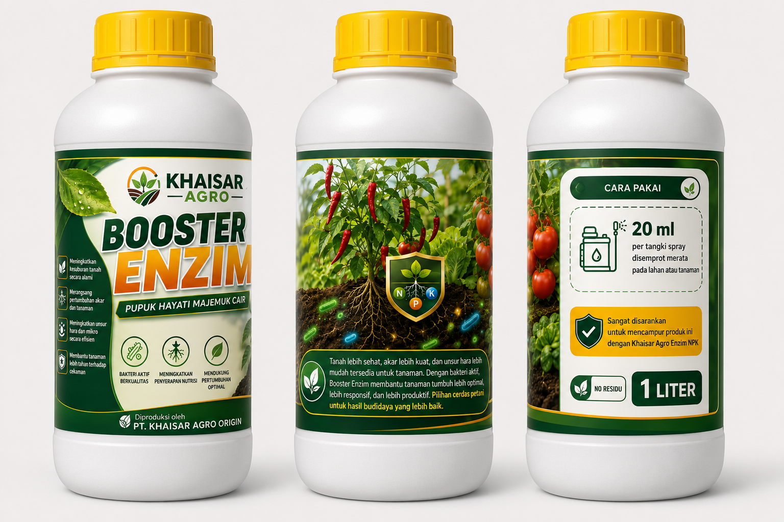 Kemasan Booster Enzim Khaisar Agro 1 liter