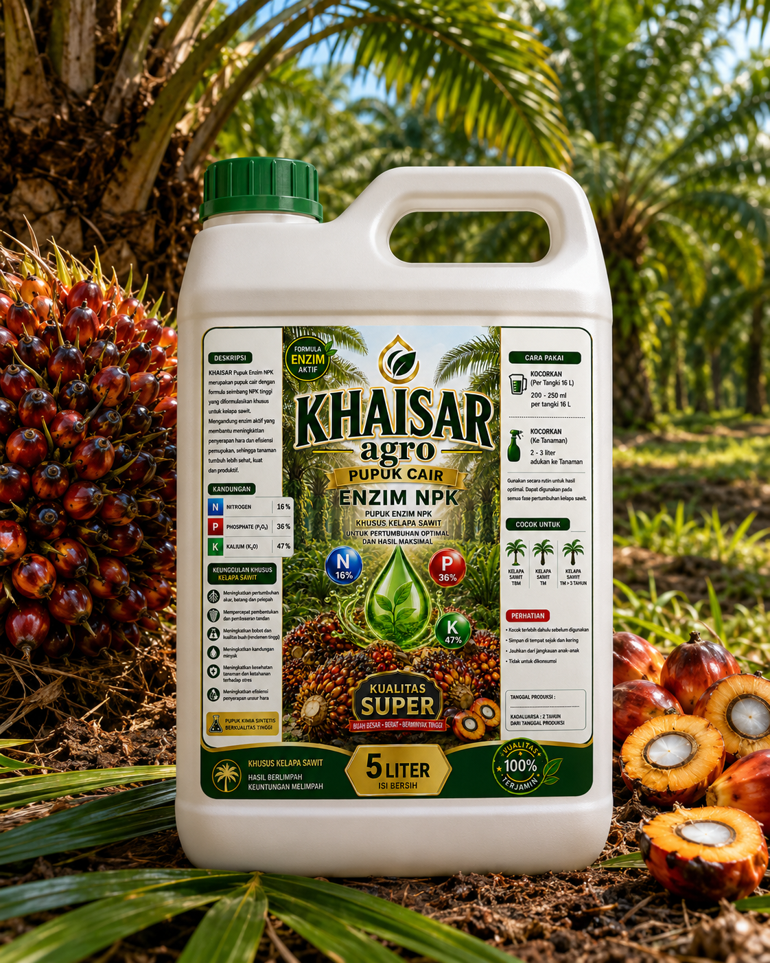 Kemasan Khaisar Agro Pupuk Cair Enzim NPK 5 liter